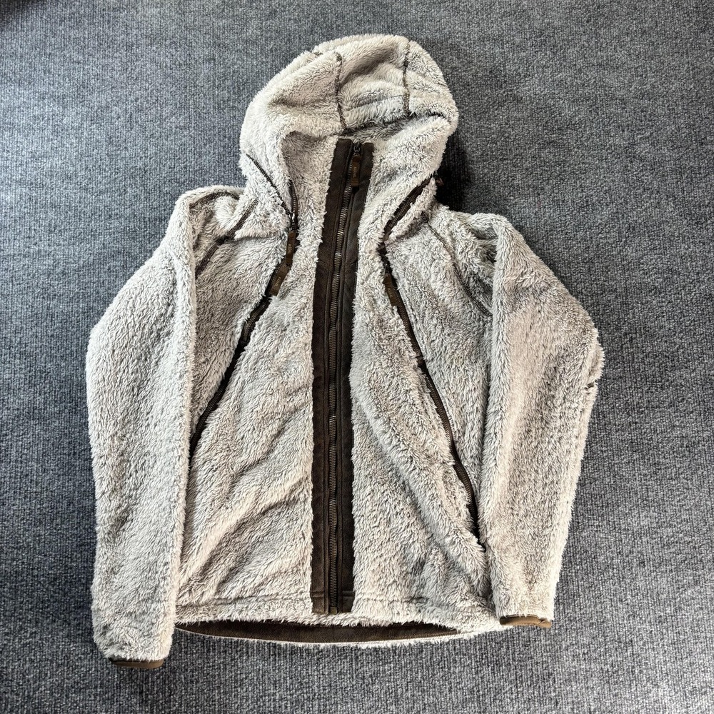 Kuhl Jacket Womens Small Beige Sherpa Fleece Hooded Full Zip Casual Warm